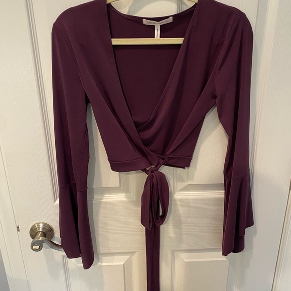 BCBG long sleeve wrap top - Picture 3 of 8